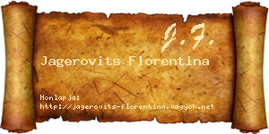 Jagerovits Florentina névjegykártya